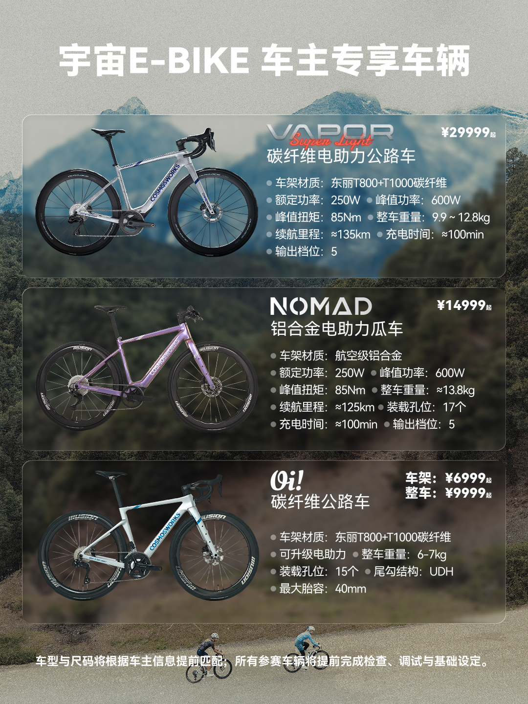 宇宙E-BIKE车主专享车辆 NOMAD 与 Oi