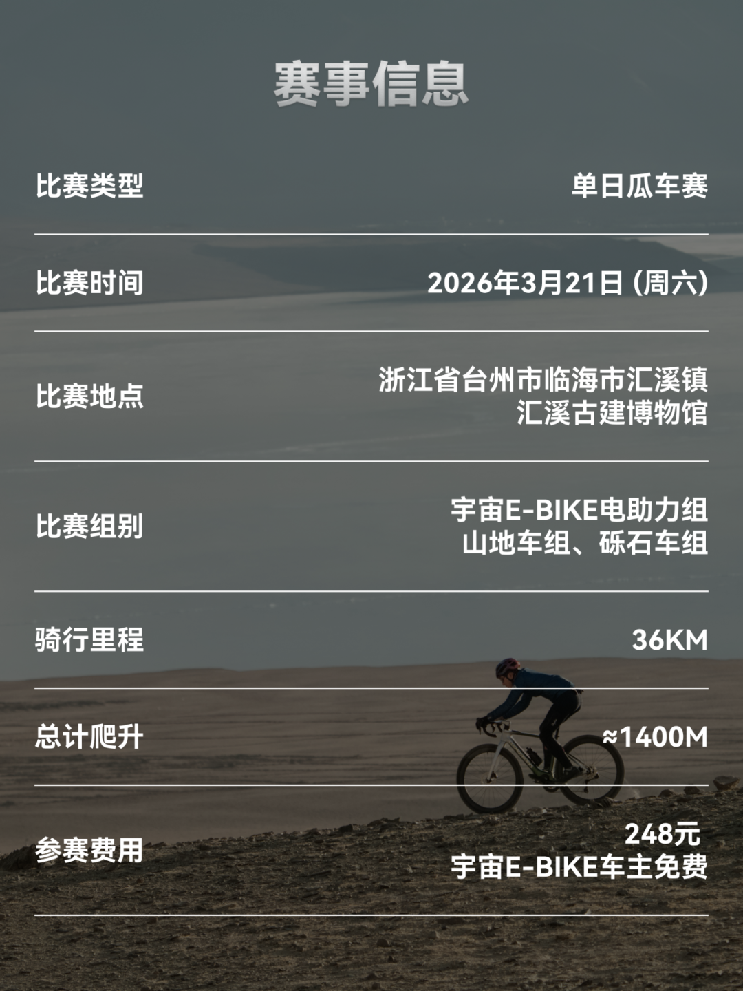 汇溪车挑赛 电助力组 赛事海报